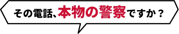 その電話、本物の警察ですか？