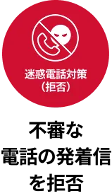 迷惑電話対策（拒否） 不審な電話の発着信を拒否